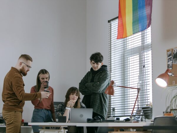 employees having a discussion